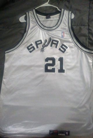 Vintage Nba San Antonio Spurs Tim Duncan Jersey 21 Nike Dri - Fit Sewn Sz 56 3xl