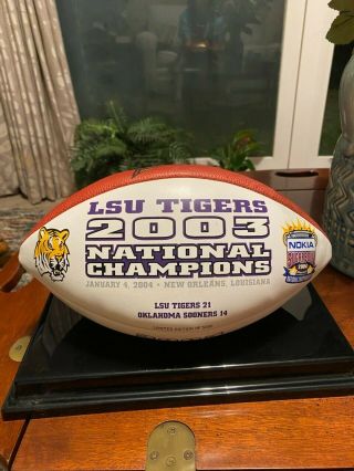 Lsu 2003 Ncaa Official National Championship Football W/display Case
