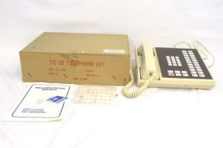 Vintage Tie Tc - 22 Business Telephone Set Preset 22 Memory Beige