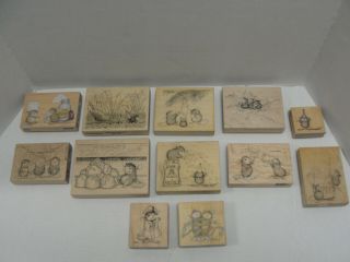 11 Vintage House Mouse Stampa Rosa Rubber Stamps