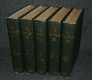 The Bible Story 5 Volumes - Hall/wood - King Richardson Company - 1906