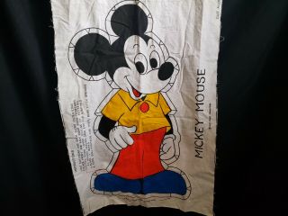 Fabric Panel Vintage Mickey Mouse Ameritex Pre Printed Pre Washed