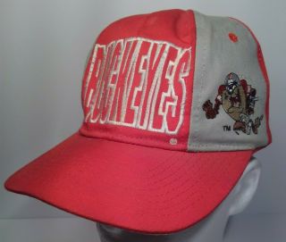 Vintage Ohio State University Buckeyes Osu Tasmanian Devil Taz Wb Snapback Hat