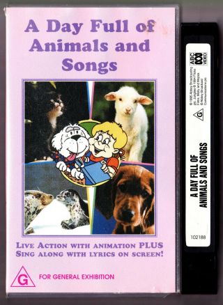 A Day Full Of Animals And Songs Vhs Video Tape Vintage Sing Along