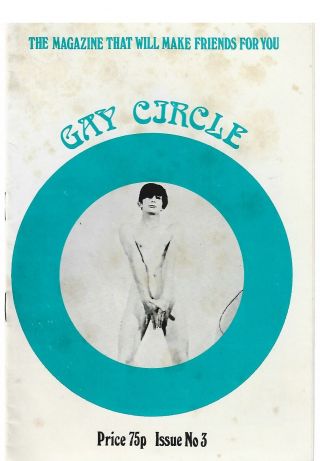 Gay Circle 3 Circa 1971 / Gay Interest,  Vintage / Very Rare British Contact Mag