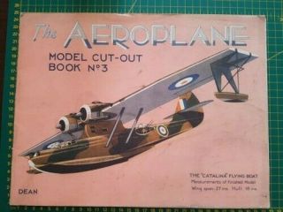 Vintage The Aeroplane Model Cut Out Book No.  3 Dean The Catalina