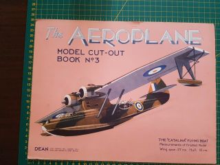 Vintage The Aeroplane Model Cut Out Book No.  3 Dean The Catalina 2