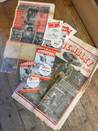 Liverpool Fc Vintage Autographs Shankly Clemence Hughes Programmes Papers