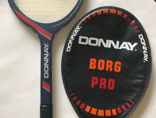 Vintage Donnay Borg Pro Tennis Racket W/ Cover 27 " - Hit Nr1 - Belgium - Looks.