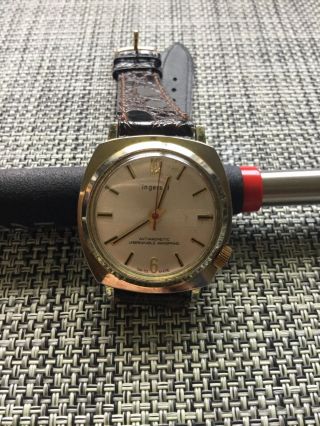 Rare Vintage Ingersoll Watch One Jewel Gold Plated In Good
