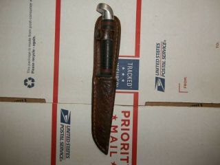 Old Vtg Western Boulder Co Usa Fixed Blade Knife Hunting W/sheath
