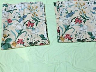 Vtg.  Crown Craft Plantation 2 Floral Unlined Drapes Polyester Blend Usa Made
