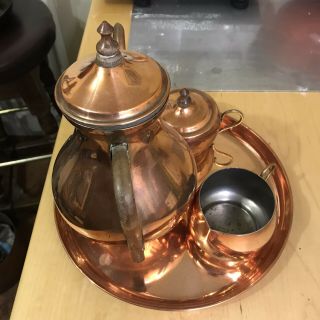 Vintage Arg Copper Coffee Pot Set
