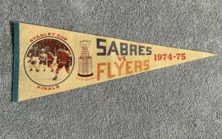 Buffalo Sabres Philadelphia Flyers 1974 - 75 Nhl Stanley Cup Finals Pennant Banner