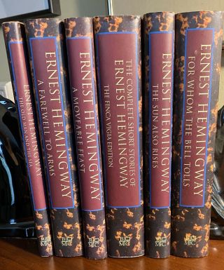 Ernest Hemingway 6 Book Set - Book Of The Month Club 1980