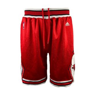 Adidas Mens Nba Authentic Chicago Bulls Red/multi Stiped Basketball Shorts Sz 36
