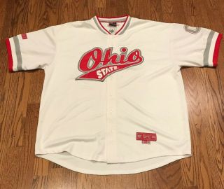 Ohio State University Osu Buckeyes Vintage Colosseum Baseball Jersey Ncaa Xxl