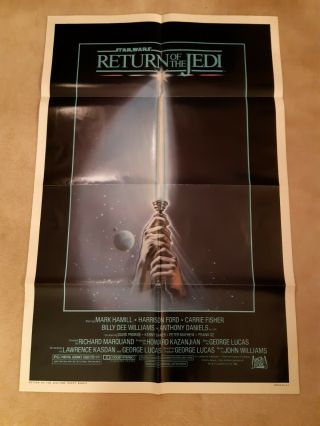 Vintage Star Wars Return Of The Jedi One Sheet 27x41 Movie Poster 1983