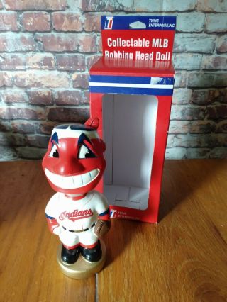 2000 Chief Wahoo Cleveland Indians Tei Hand Painted Nodder Bobblehead