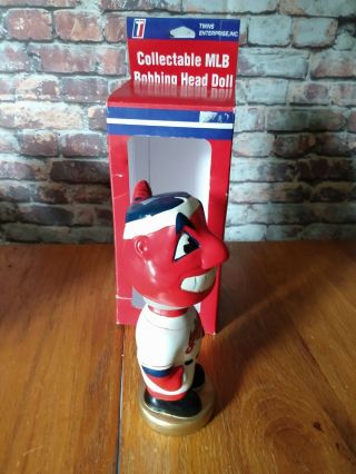 2000 CHIEF WAHOO Cleveland Indians TEI Hand Painted Nodder Bobblehead 3