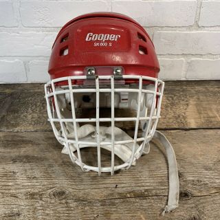 Vintage Red Cooper Sk 600s Hockey Helmet Look Vintage