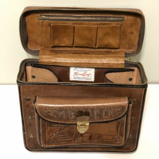 Vintage Flores Bags Tooled Leather Camera Bag Case - Mexico