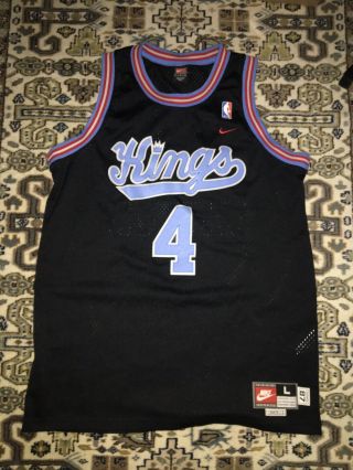 Vintage Chris Webber Sacramento Kings Throwback Jersey 4 Nike Nba Sz L Black