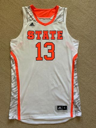 Nc State Team Issued Adidas Basketball Jersey Authentic Size Xl White Acc