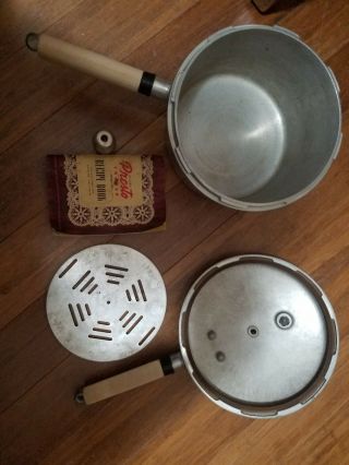 Vintage Presto 4 Qt Pressure Cooker Model 40 Parts Plus Recipe Book