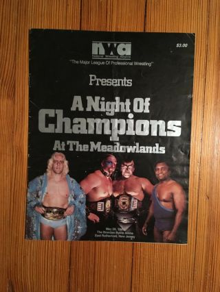 Vintage Nwa Wrestling Program A Night Of Champions Ric Flair Vs.  Ricky Steamboat
