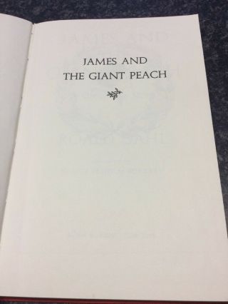 James And The Giant Peach Roald Dahl 1972 Borzoi Alfred Knopf Hardback 2