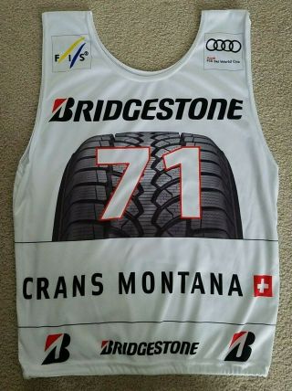 Authentic Fis Ski Racing Bib Bridgestone Number 71 Womens Crans Montana