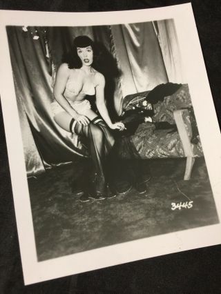 Vtg 50’s Bettie Page Heels Stockings Girlie Risque Pinup Photo Irving Klaw3445