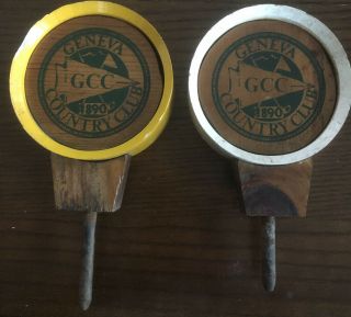 Vintage Golf Tee Box Markers Geneva York Gcc Country Club Hole 17 And 5 Wood