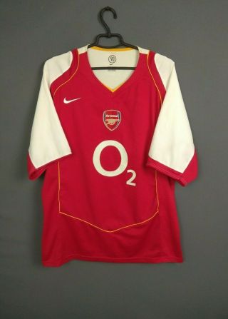 Arsenal Jersey 2004/05 Home Size Xl Shirt Mens Football Soccer Trikot Nike Ig93