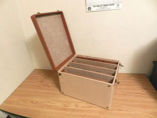 Large Vintage Wooden Storage Carrying Case Box With 4 Large Storage Slots