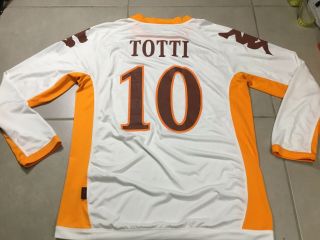 Vtg Mens Francesco Totti Sz L 2010 - 2011 As Roma Kappa Home Jersey 10 Large