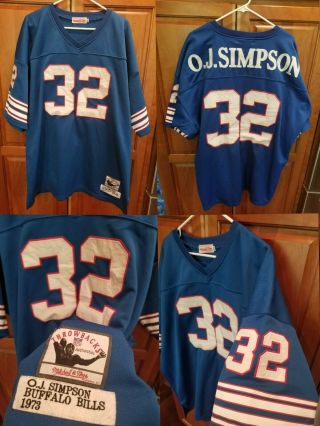 Mitchell & Ness Nfl Buffalo Bills 32 Oj Simpson Juice Throwback Jersey Size 56