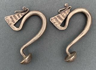 Vintage Hmong Silver Ear Ornaments From Laos