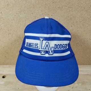 Vtg La Los Angeles Dodgers Mesh Snapback Trucker Blue Baseball Cap Hat 80s?
