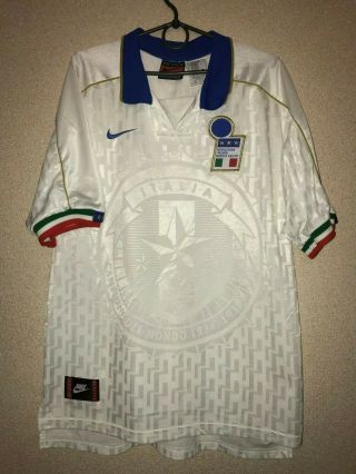 Italy Away Football Shirt 1995 - 1996 Jersey Rare Nike L