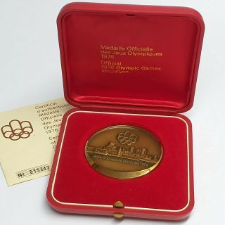 OFFICIAL 1976 MONTREAL OLYMPIC GAMES MEDALLION Bronze Medal w/ Box & Certificate 2