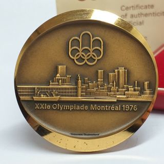 OFFICIAL 1976 MONTREAL OLYMPIC GAMES MEDALLION Bronze Medal w/ Box & Certificate 3