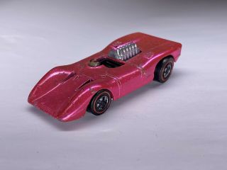 Vintage 1970 Hot Wheels Redline Ferrari 312p Hot Pink Dark Interior Us Base