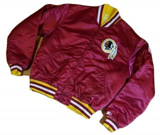 Vintage 90s Starter Washington Redskins Football Team Satin Jacket Large Red