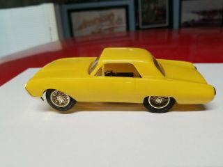 Vintage 1960s Eldon 1/32 Scale Yellow Ford Thunderbird T - Bird Slot Car