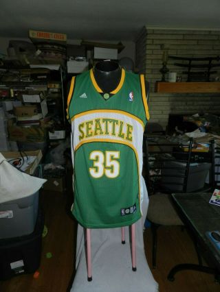 Vtg Adidas Nba Seattle Sonics Kevin Durant 35 Jersey,  Adult L 2 Length