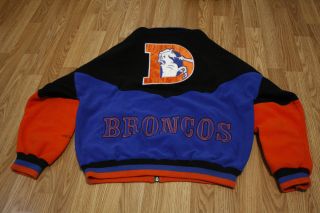 Vintage Pro Elite Nfl Denver Broncos Football Fleece Jacket Size Zip Medium
