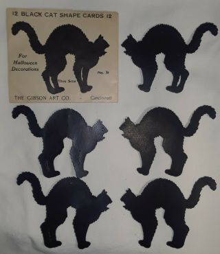Vintage Halloween Gibson Black Cat Diecuts