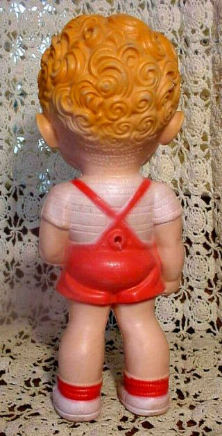 Vtg 1950 Sun Rubber 8.  5 " Red Head Boy Doll Curls Ruth E Newton Vinyl Squeeze Toy